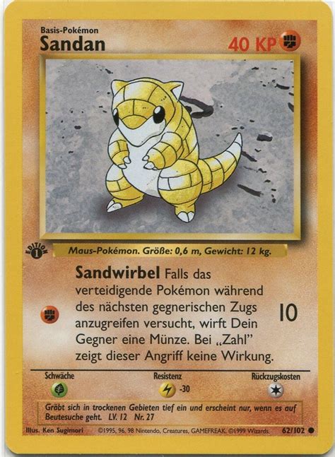 Mar 17, 2021 · sandshrew is based on an animal called the pangolin, it's a mammal that curls up into a ball, has sharp claws, and lives in desert regions. Sandan (Sandshrew) 62/102 - Pokemon Common 1st Edition (Base Set) German - Cards Outlet