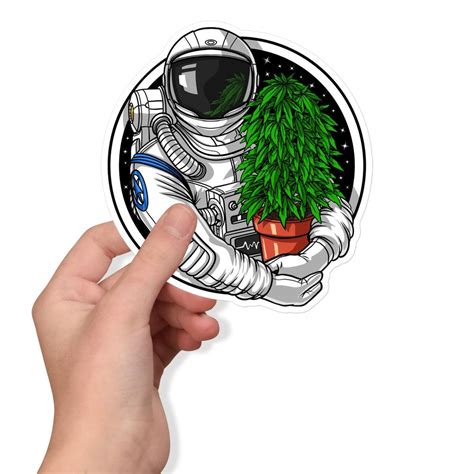 Astronaut Stoner Weed Grower Funny Cannabis Sticker Psychonautica