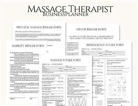 Massage Therapist Business Planner Massage Consent Forms Etsy Regalos Hechos A Mano