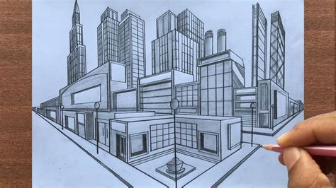 How To Draw A Town In Two Point Perspective Perspective Drawing