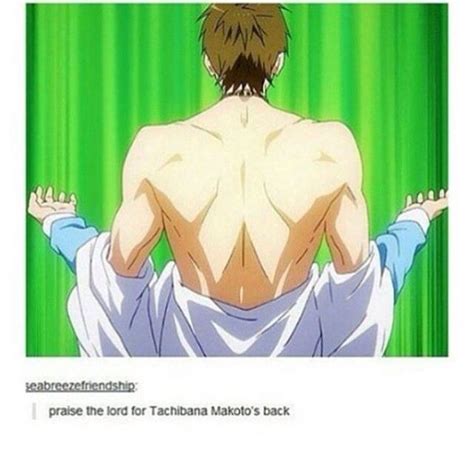 Praise The Lord For Makoto Tachibanas Back Free Anime Swimming Anime Free Iwatobi Swim Club