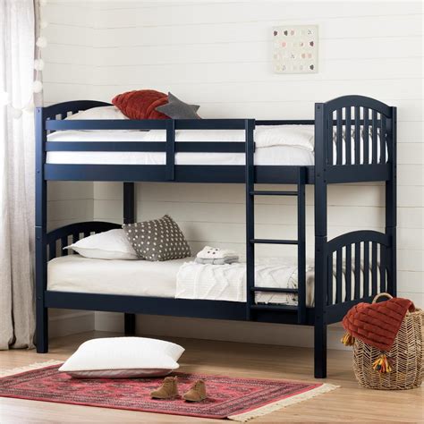 South Shore Summer Breeze Navy Blue Twin Bunk Bed 11820 The Home Depot