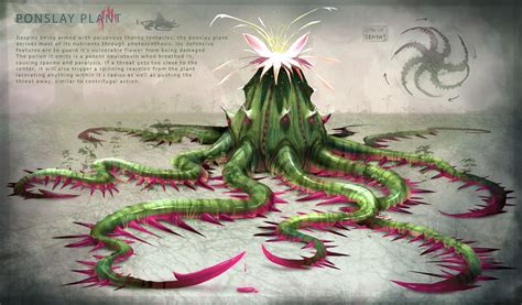 Artstation Ponslay Plant Cze Peku Plant Monster Alien Plants
