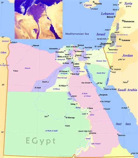 Political Map Of Egypt Egypt Governorates Map