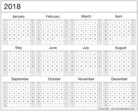 2018 Monthly Calendar With Holidays Printable