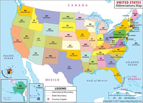 Map Of Us States With Abbreviations Us State Map United States Map