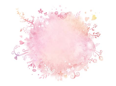 Handpainted Watercolor Print Pink Circle Background Pink Loop