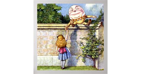 Alice And Humpty Dumpty In Wonderland Poster Zazzle