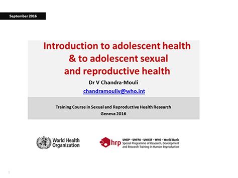 Introduction To Adolescent Health And To Adolescent Sexual And