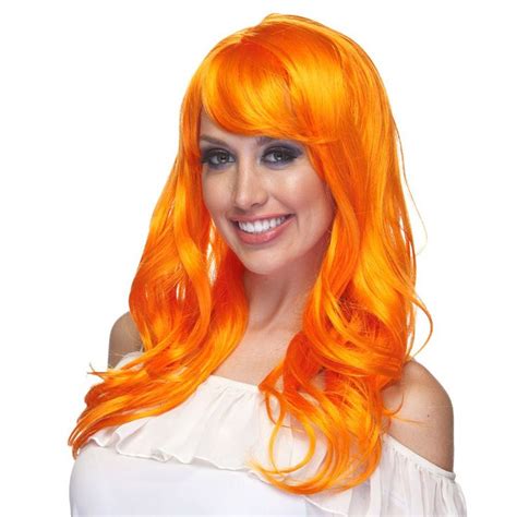 Orange Long Wavy Wig From World Of Wigs Wigs Costume Wigs Halloween
