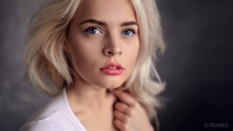 Kristina Mamatyukova 720p Portrait Blonde Blue Eyes Face Women Anton Parshunas Bokeh Hd