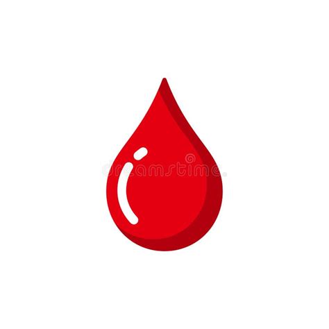 Red Blood Drop Vector Icon Blood Drop Illustration In Flat Design