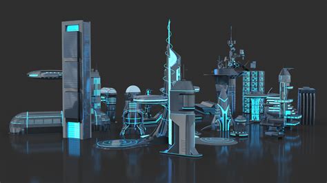 Sci Fi City 3d Model
