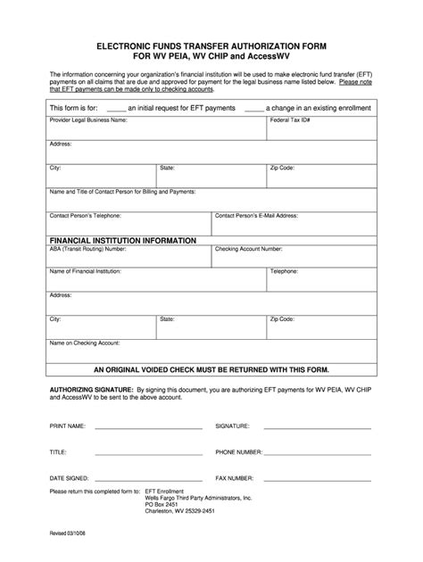 Eft Form Fill Out And Sign Online Dochub