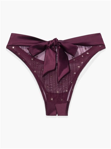 Gift Me More High Leg Crotchless Bikini In Purple Savage X Fenty