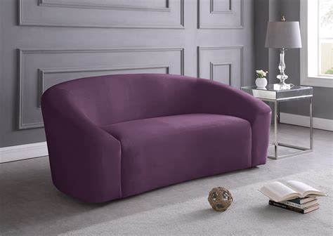Riley Purple Loveseat 610 Meridian Furniture Loveseats Comfyco Furniture