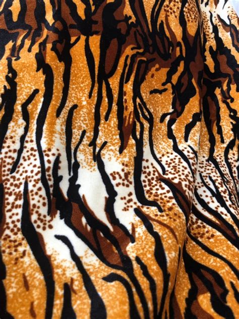Velvet Tiger Print 4 Way Stretch Fabric Sold By The Yard Etsy