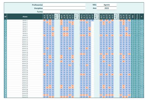 Modelos de Lista de Presença Opções Grátis Excel Easy