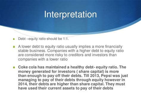 Cut your coat according to your cloth! accounting ratios and interpretation, Pepsi vs coca cola,