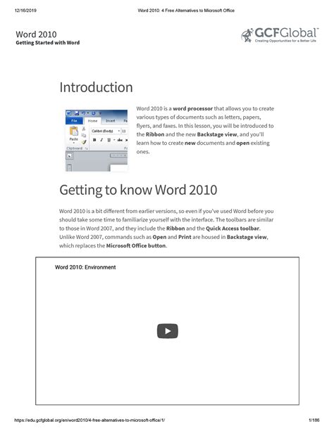 Word 2010 4 Free Alternatives To Microsoft Office Word 2010 Getting
