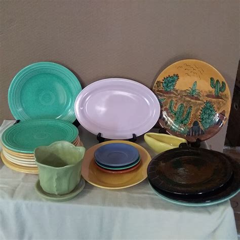 Lot Detail Vintage Fiestaware Plates And Other Dishes