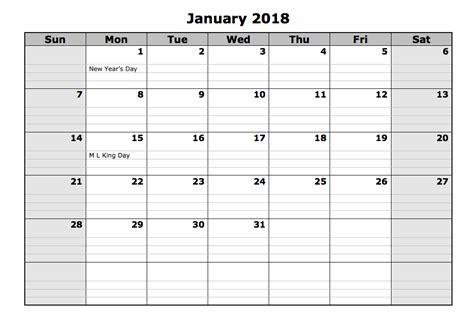 2018 Monthly Calendar Printable 12 Month Templates Web