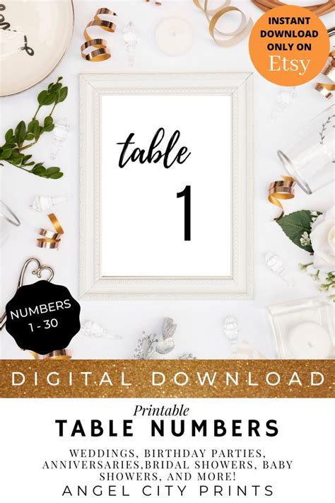 These Are Elegantly Designed Table Numbers That You Can Print Out At