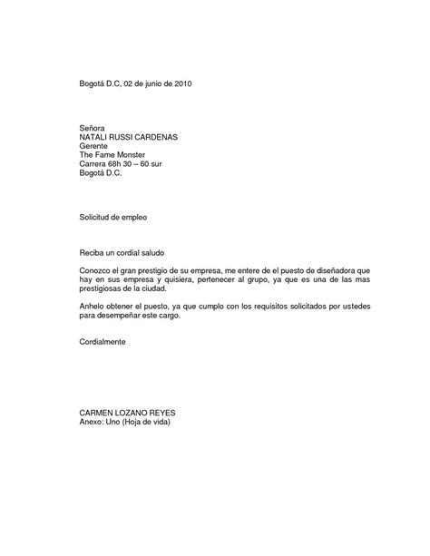 Solicitud De Empleo Ejemplo Solicitud De Empleo Carta De Solicitud