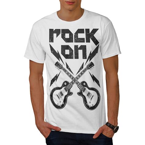 Wellcoda Rockn Roll Smash Mens T Shirt Guitar Graphic Design Printed