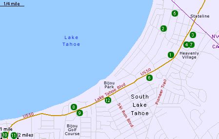 South Lake Tahoe Hotel Map