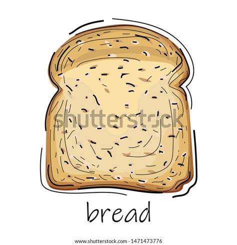 Slice Fresh Bread Stylized Toast Ingredient Stock Vector Royalty Free