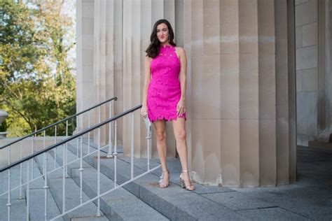 Pink Lace Dress Baubles To Bubbles A Cincinnati Fashion Blog