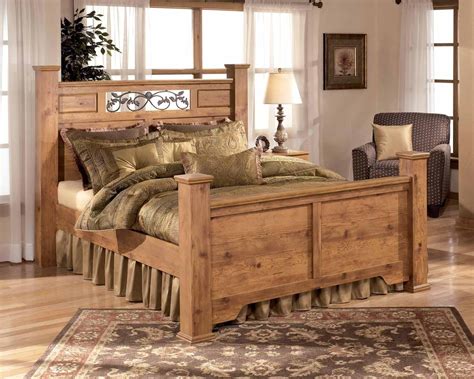 Ashley Gabriela B347 Queen Size Poster Bedroom Set 3pcs In Dark Reddish Brown Buy Online On Ny