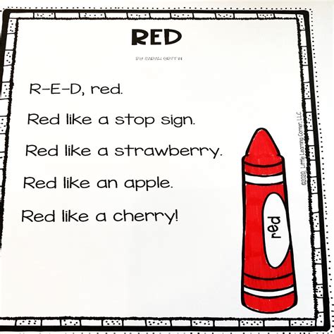 The Best Color Poems For Kids Little Learning Corner