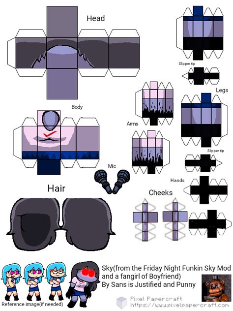 Pixel Papercraft Sky Friday Night Funkin Mod