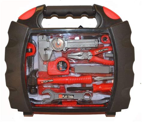 Kids 28 Pcs Tool Set Pretend Play Toy Set In Handy Carry Along Tool Box