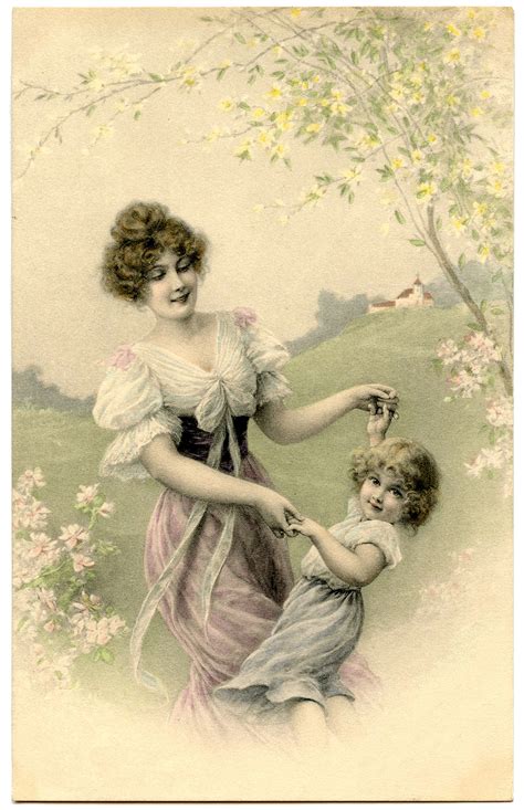 Vintage Mother And Child Image The Graphics Fairy
