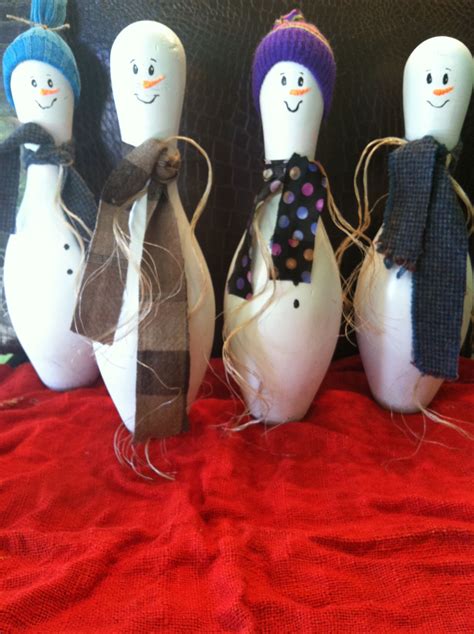 Snowmen Bowling Ball Crafts Bowling Pin Crafts Bowling Pins