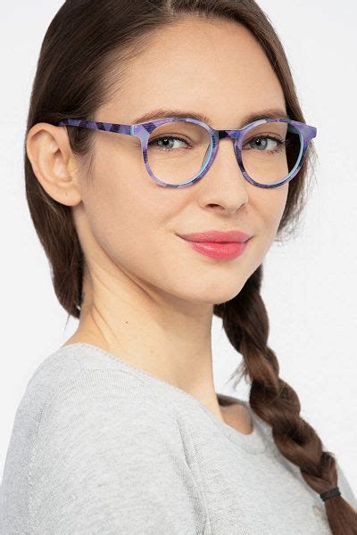 purple striped round prescription eyeglasses medium full rim acetate eyewear lariat women