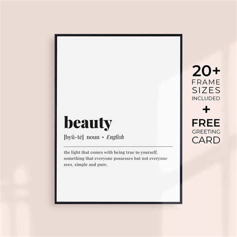 Beauty Definition Printable Wall Art Beauty Poster Beauty Etsy