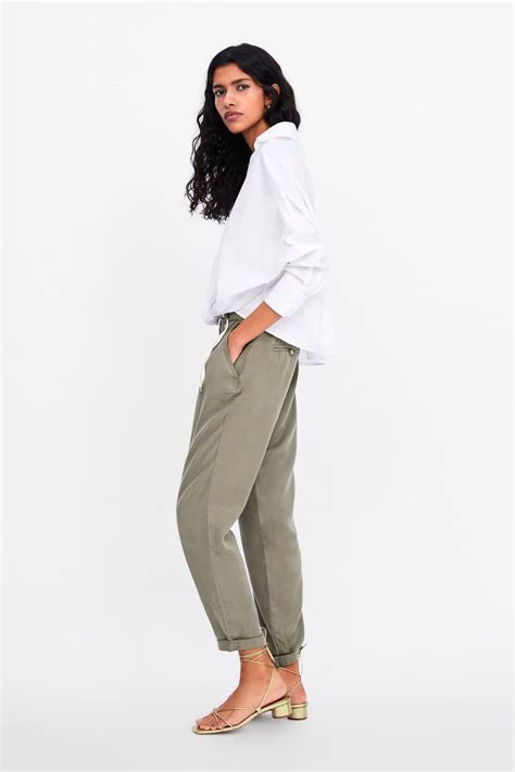 BELTED PANTS - View all-PANTS-WOMAN | ZARA United States | Belted pants, Pants for women, Pants