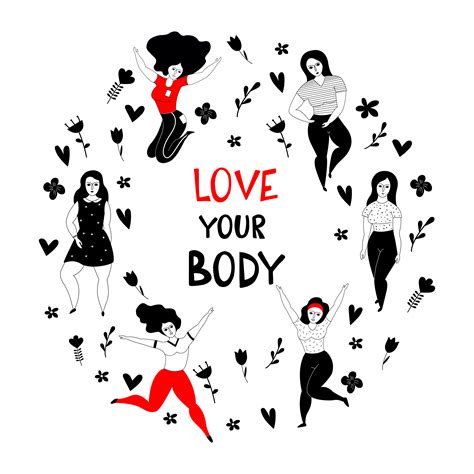 Иллюстрация Love Your Body в стиле графика