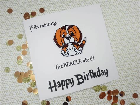 Handdrawn Beagle Birthday Card Dog Lovers Cards Pet Cards Etsy