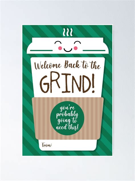 Welcome Back To The Grind Free Printable
