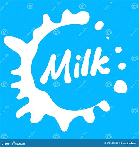 Round Milk Label Milk Label Splash Vector Illustration Stock Vector