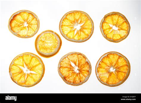 Dried Orange Slices Isolated On A White Background Stock Photo Alamy