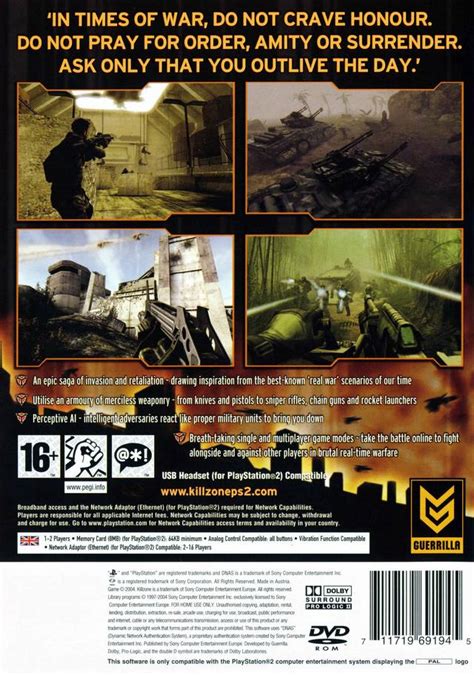 Killzone Boxarts For Sony Playstation 2 The Video Games Museum