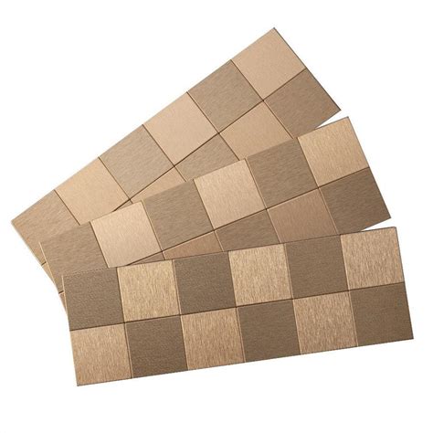 Choose from a large selection of easy to install, high quality tile designs. Shop Aspect Metal 4-in x 12-in Champagne Metal ...