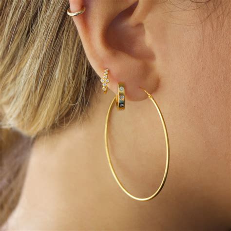 Large Hoop Earrings In Gold Vermeil Carrie Elizabeth