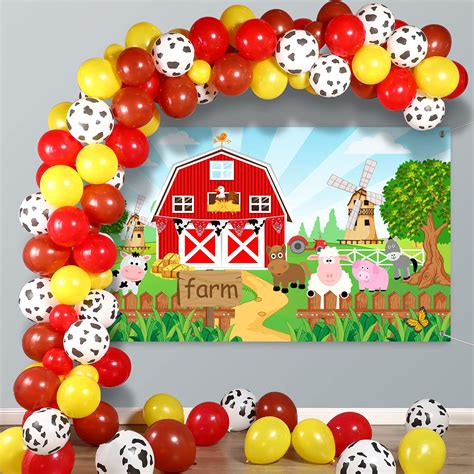 Farm Animals Theme Party Decorations Farm Barn Animals Backdrop Banner